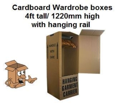 Picture of Cardboard wardrobe boxes with handles 1220mm 4ft high